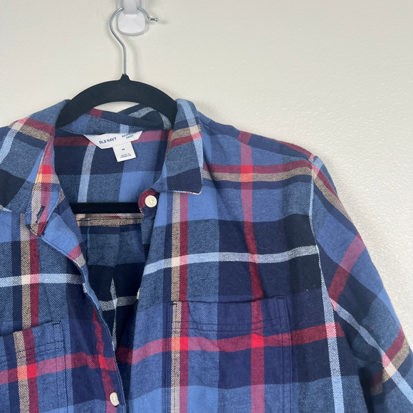 Old Navy‎ Women's Flannel Plaid Shirt Sz M - Picture 3 of 6